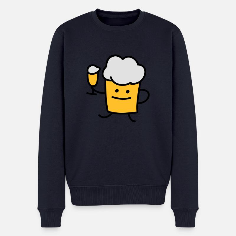 Bier mit Bier - Männer Premium Bio Pullover - Navy