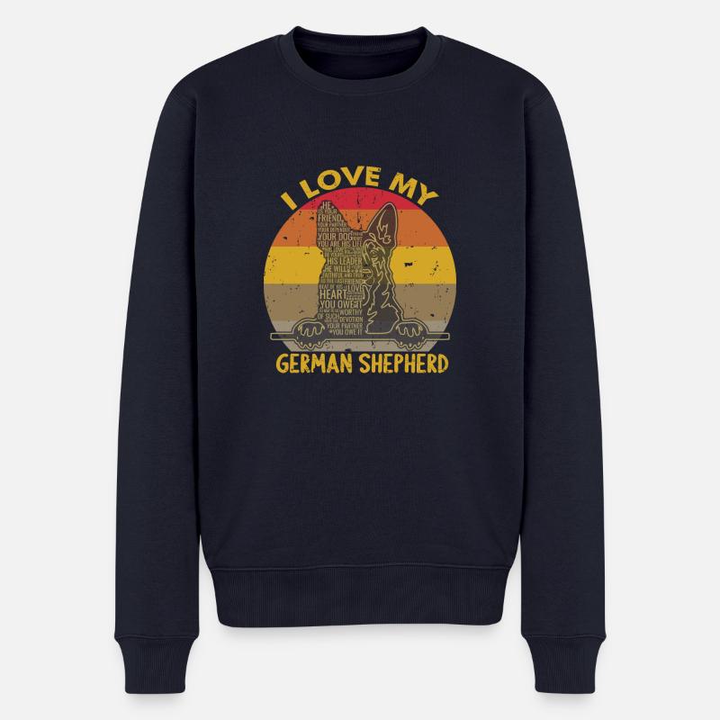 i love my german shepherd - Männer Premium Bio Pullover - Navy