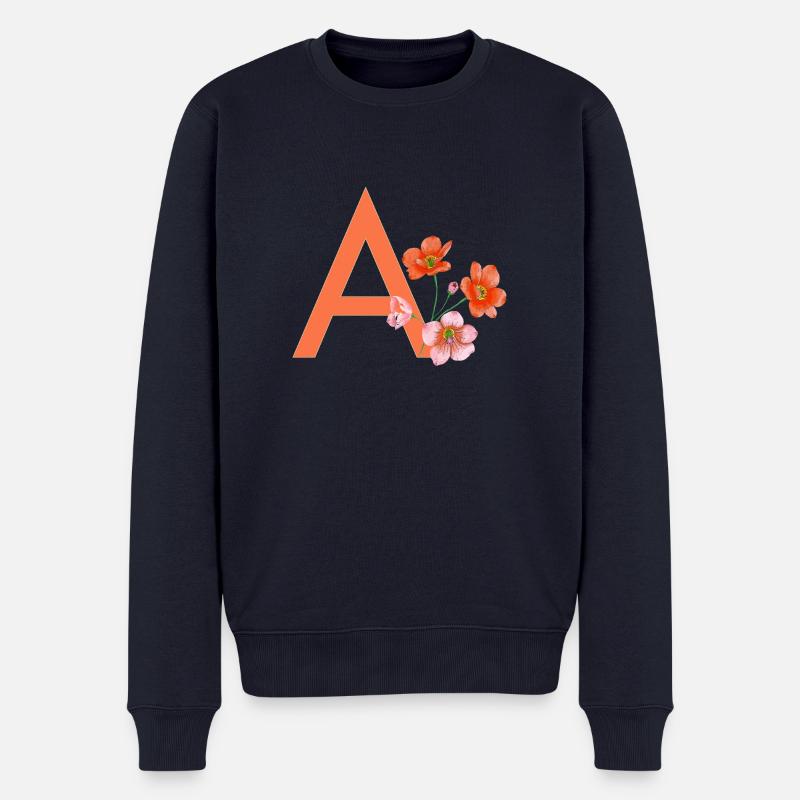 A avec des fleurs - Pull Premium bio Homme - bleu marine
