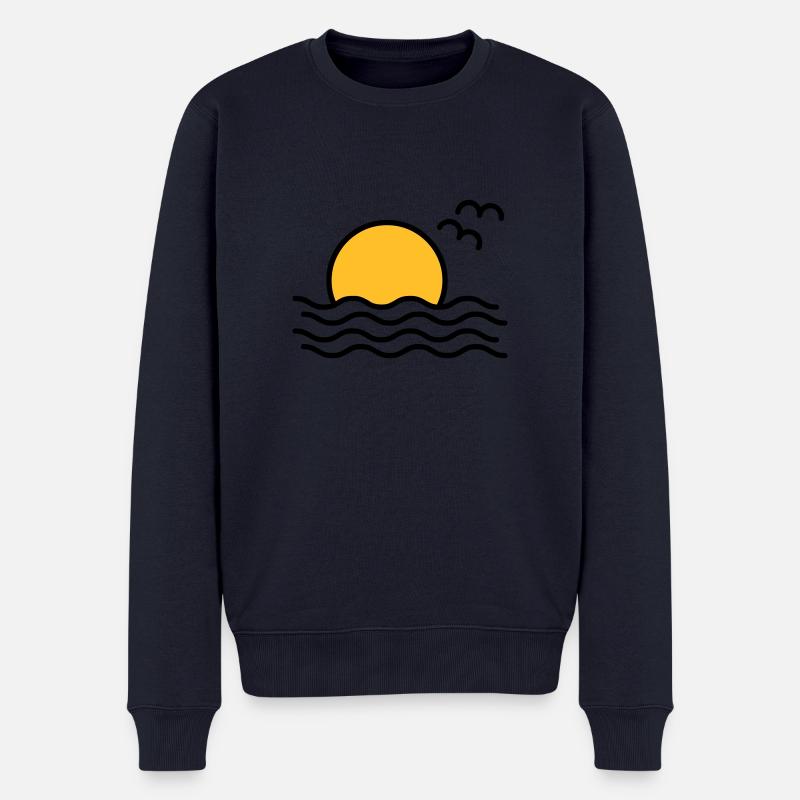 Coucher de soleil - Pull Premium bio Homme - bleu marine