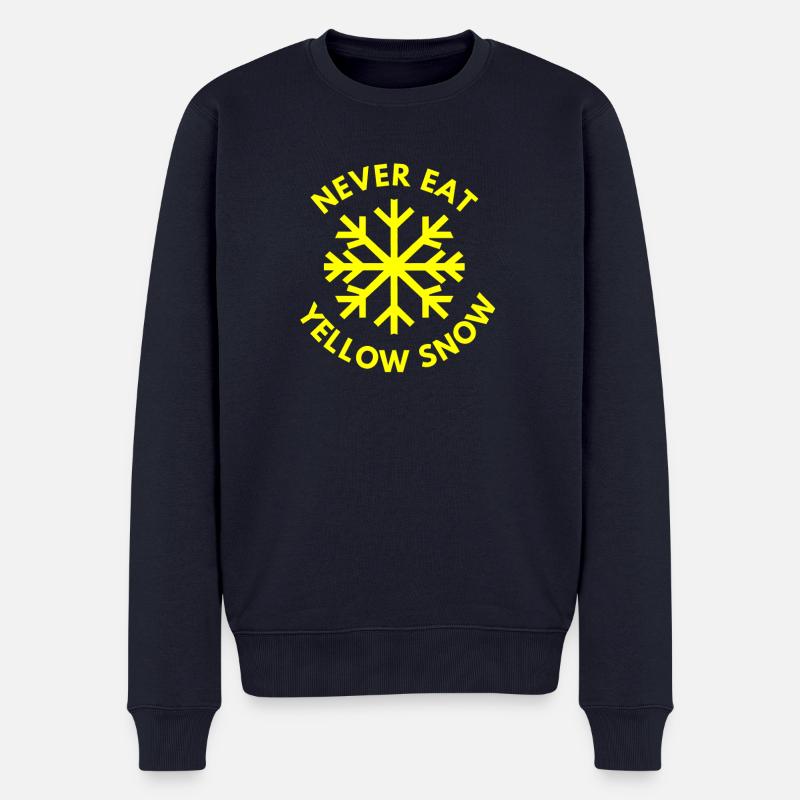 Iss niemals gelben Schnee - Männer Premium Bio Pullover - Navy