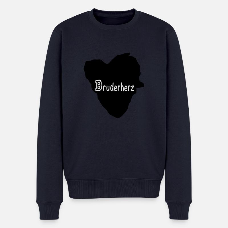Bruderherz - Männer Premium Bio Pullover - Navy
