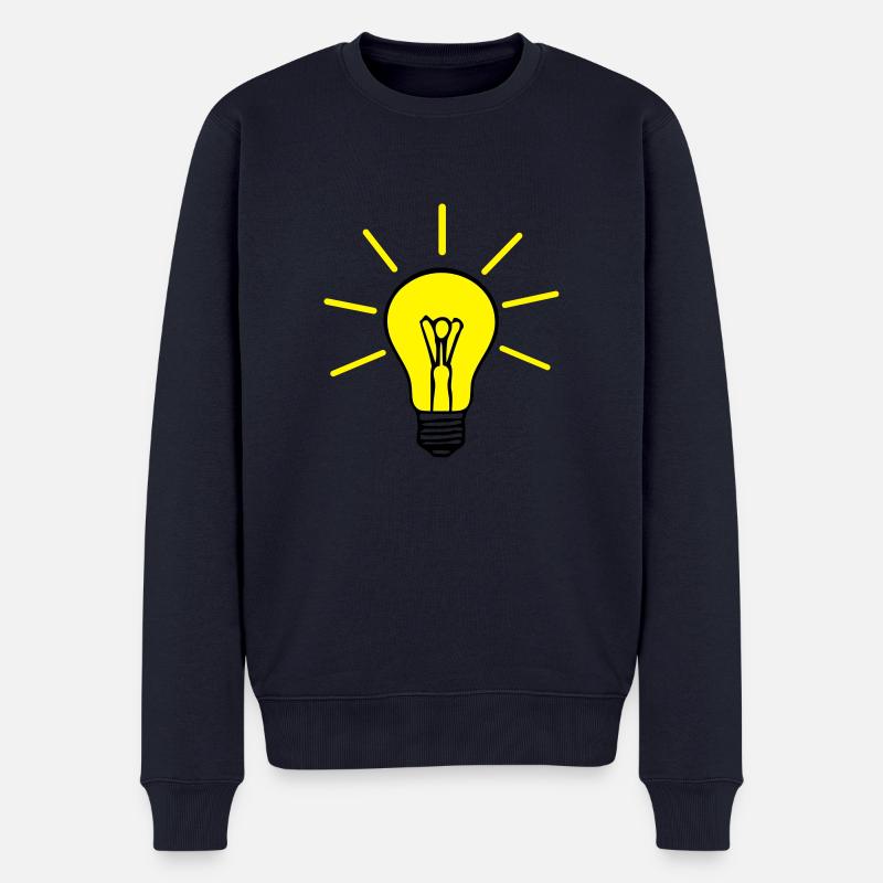 Glühbirne - Männer Premium Bio Pullover - Navy