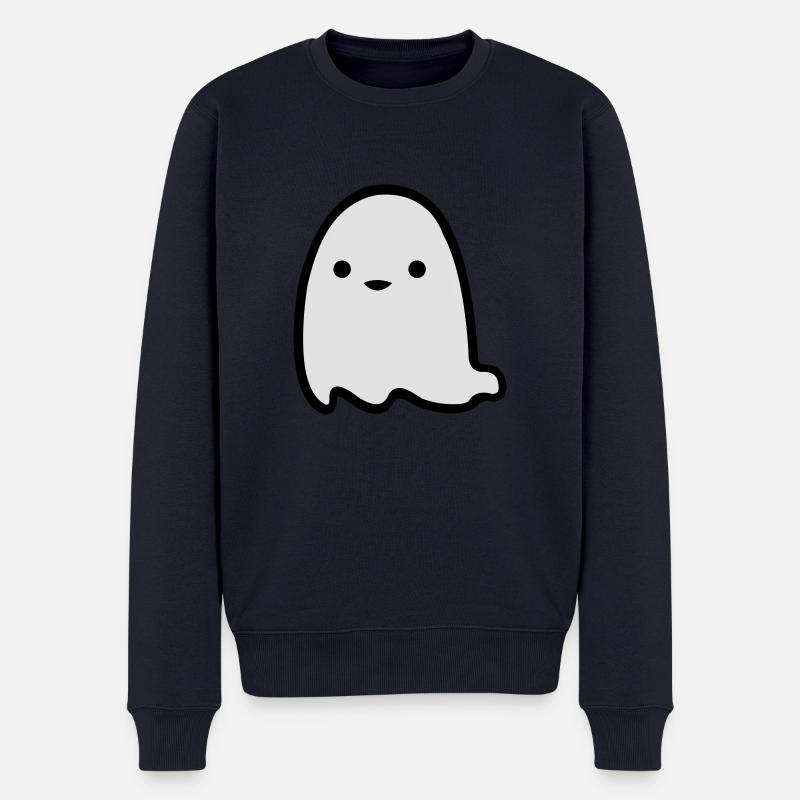cute_ghost_2 - Männer Premium Bio Pullover - Navy