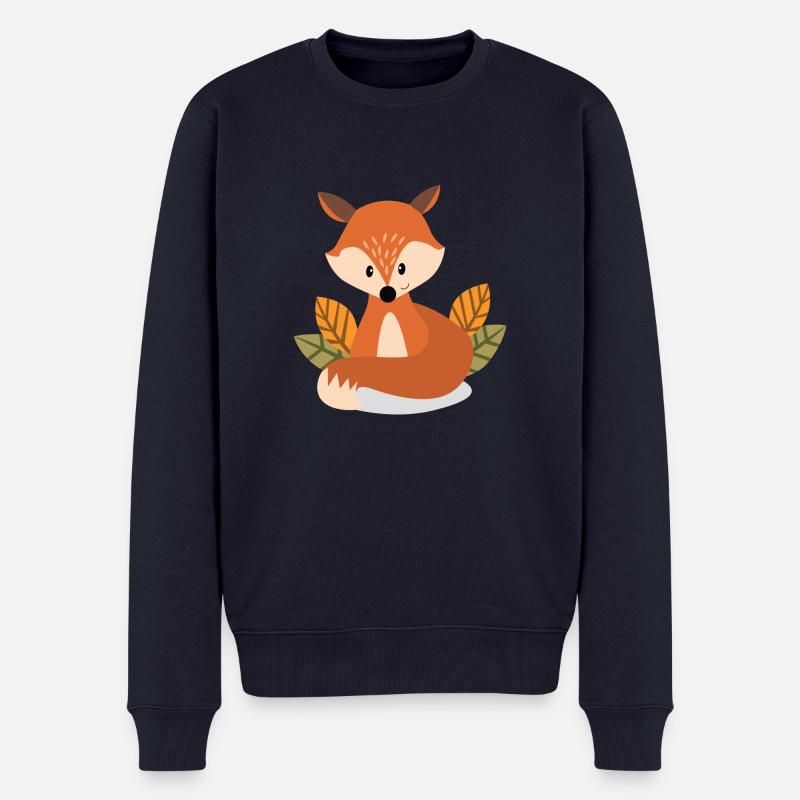Fuchs - Männer Premium Bio Pullover - Navy