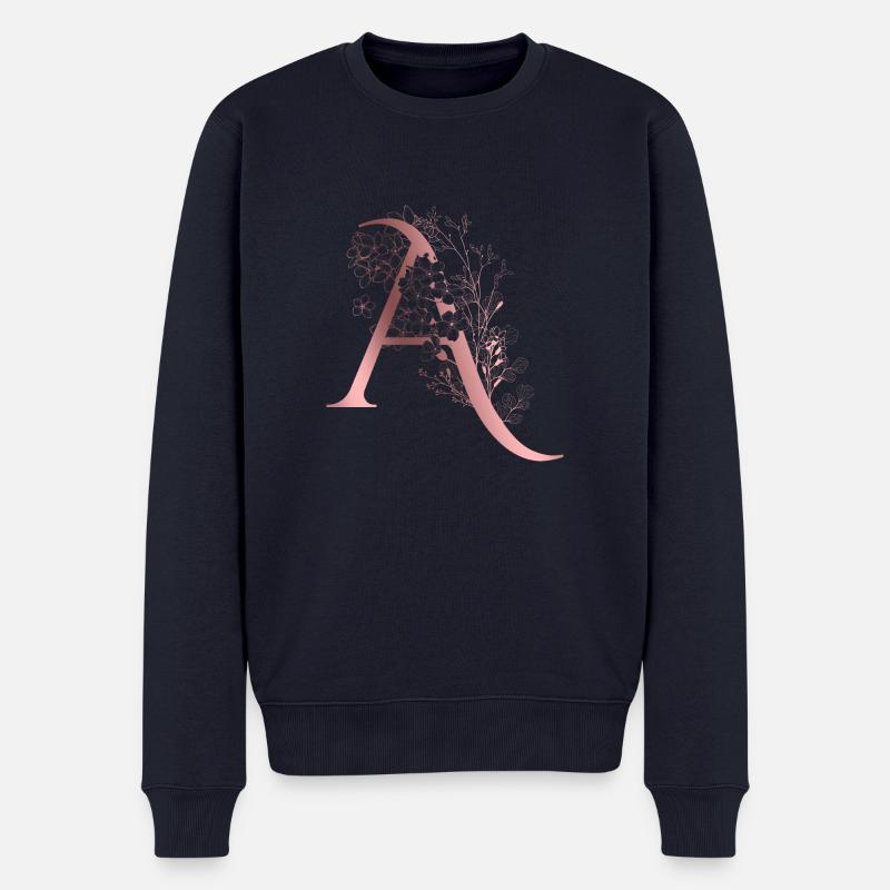 Buchstabe A Vorname - Männer Premium Bio Pullover - Navy