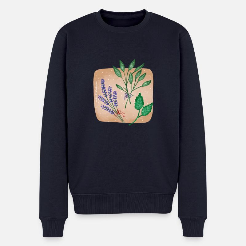 Kräuter - Männer Premium Bio Pullover - Navy