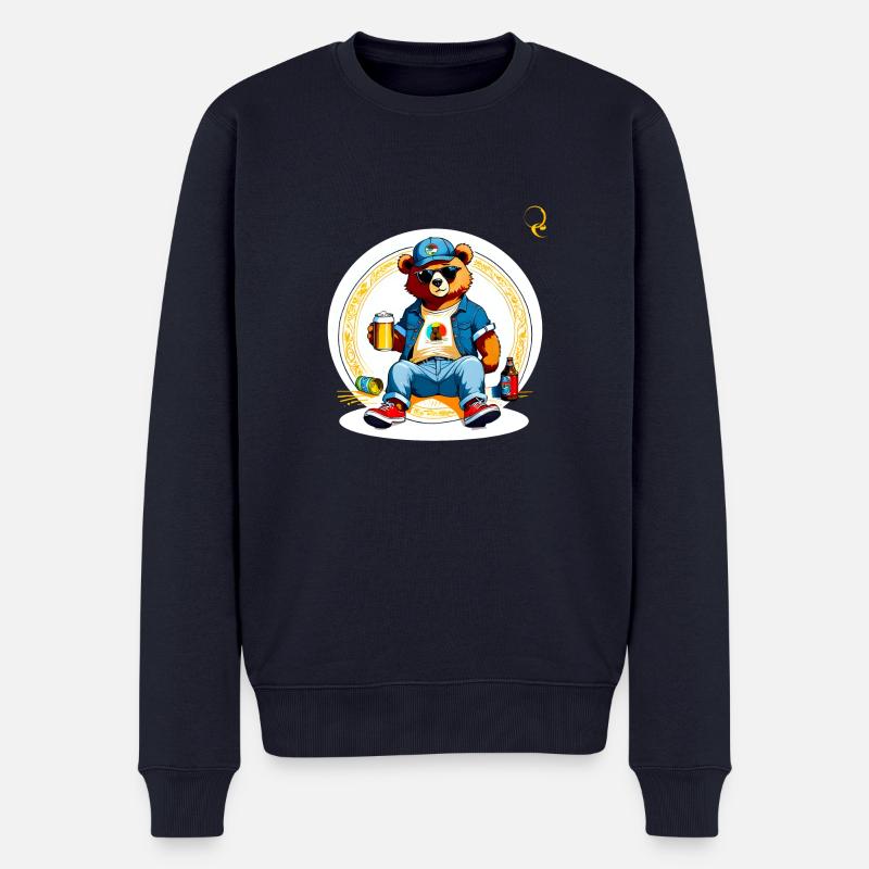 REPOS DE L’OURS - Pull Premium bio Homme - bleu marine