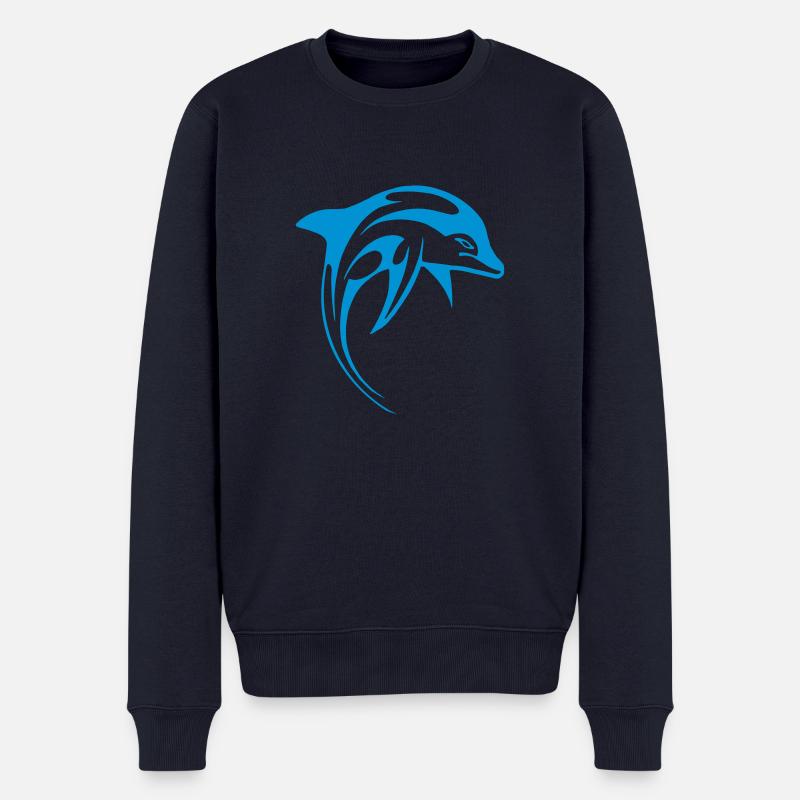 Delphin - Männer Premium Bio Pullover - Navy