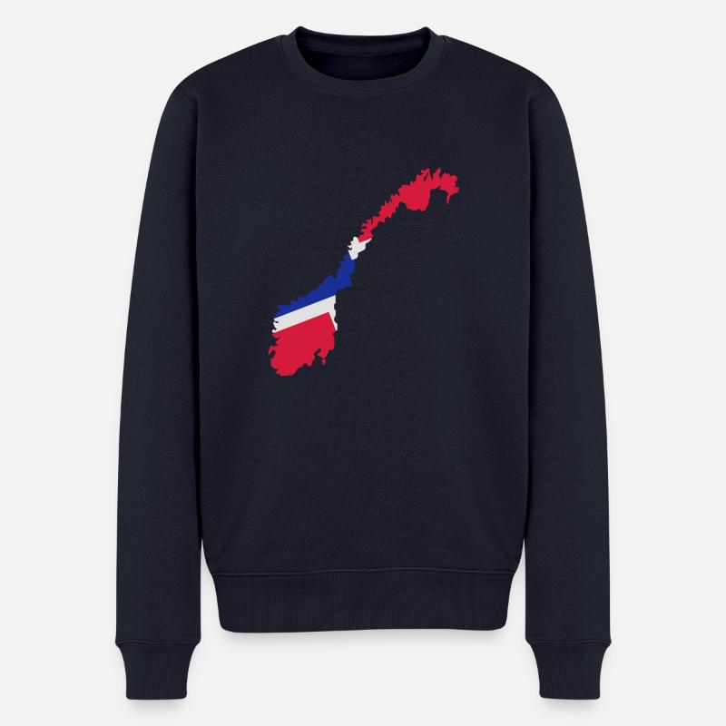 Norwegen - Männer Premium Bio Pullover - Navy