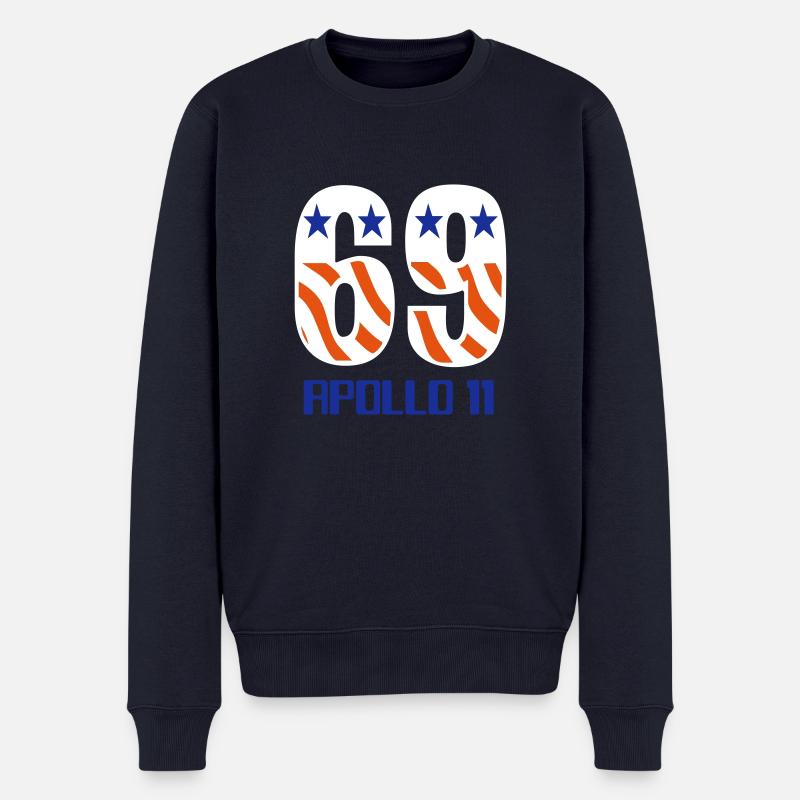 69 APOLLO 11 USA - Männer Premium Bio Pullover - Navy