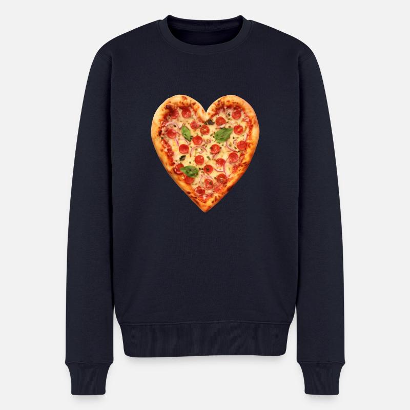 J’aime ... Pizza - Pull Premium bio Homme - bleu marine
