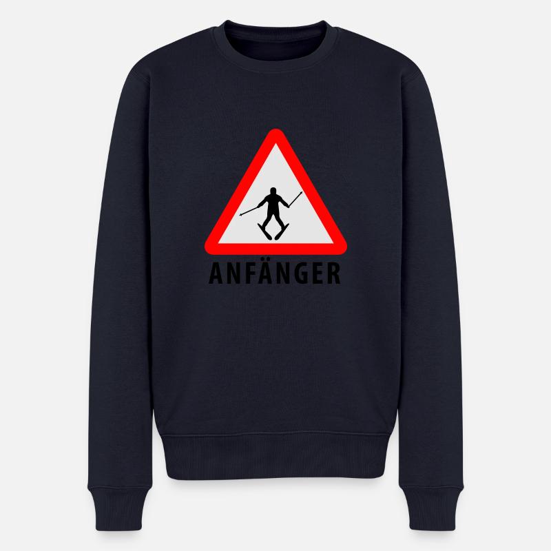 Ski Anfänger - Männer Premium Bio Pullover - Navy