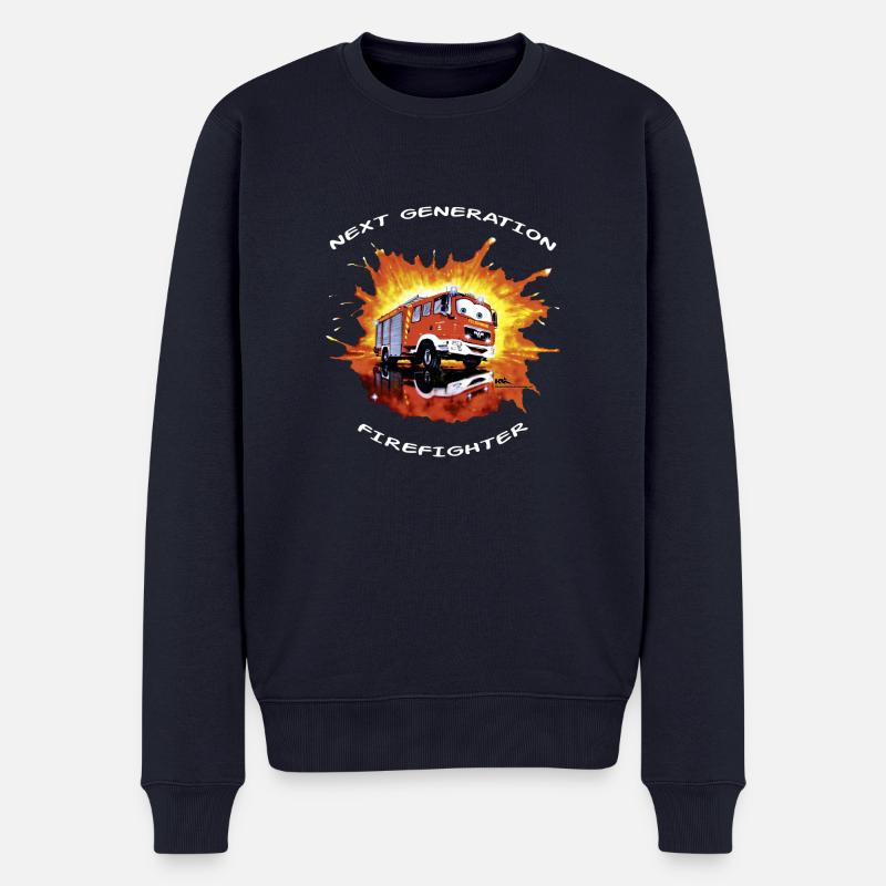 next generation-Feuerwehr Nachwuchs Comic - Männer Premium Bio Pullover - Navy