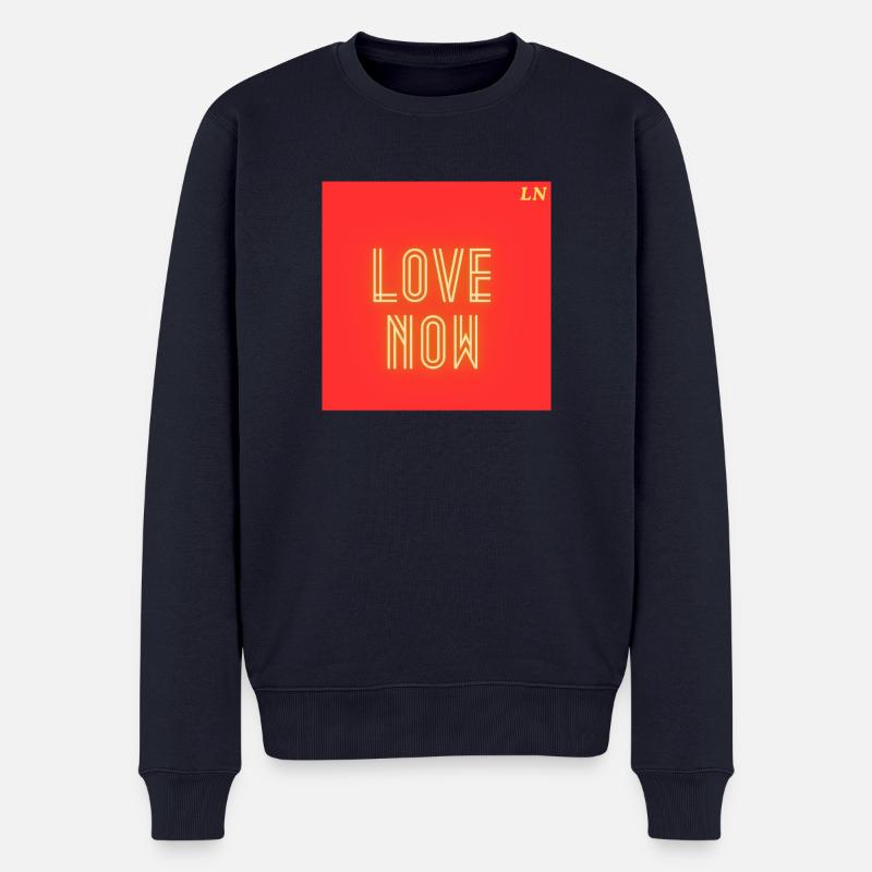 love now - Männer Premium Bio Pullover - Navy