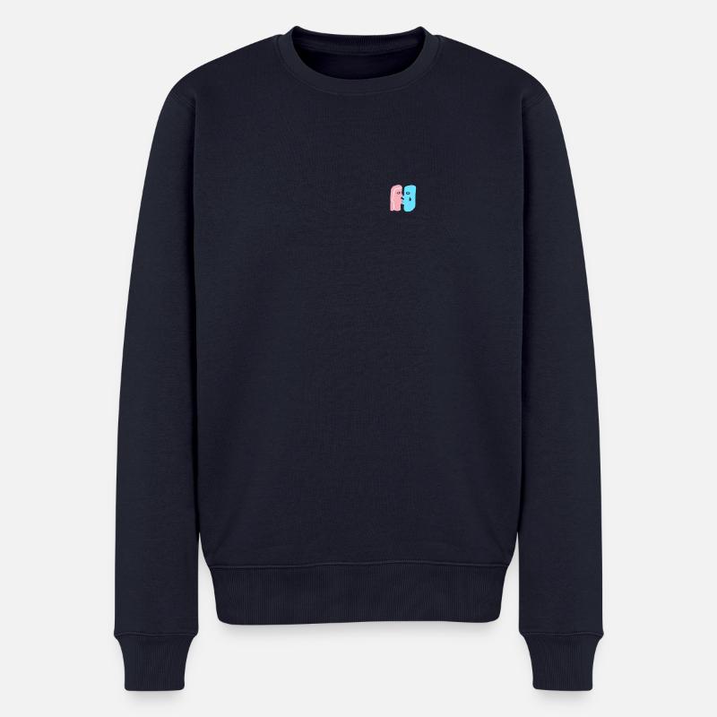 Liebende Gesichter von Angesicht zu Angesicht, ein ple ple - Männer Premium Bio Pullover - Navy