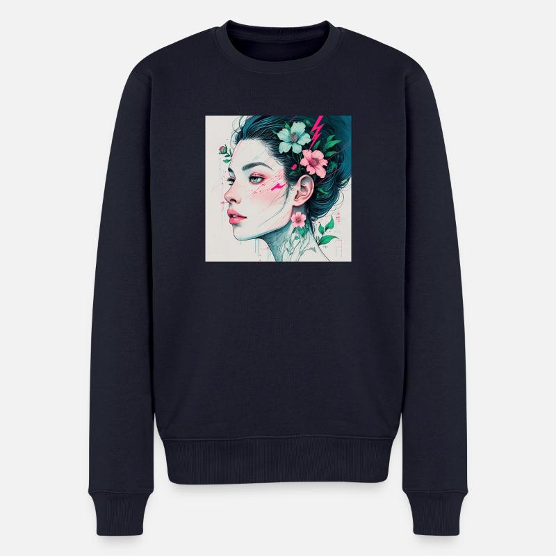 Kunst - Männer Premium Bio Pullover - Navy