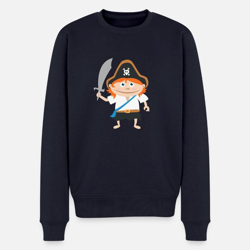 pirate kid - Männer Premium Bio Pullover - Navy