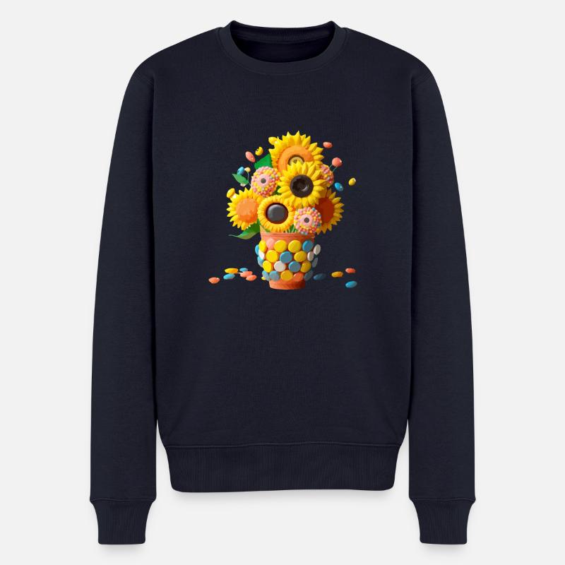Der Strauß Sonnenblumen - Männer Premium Bio Pullover - Navy