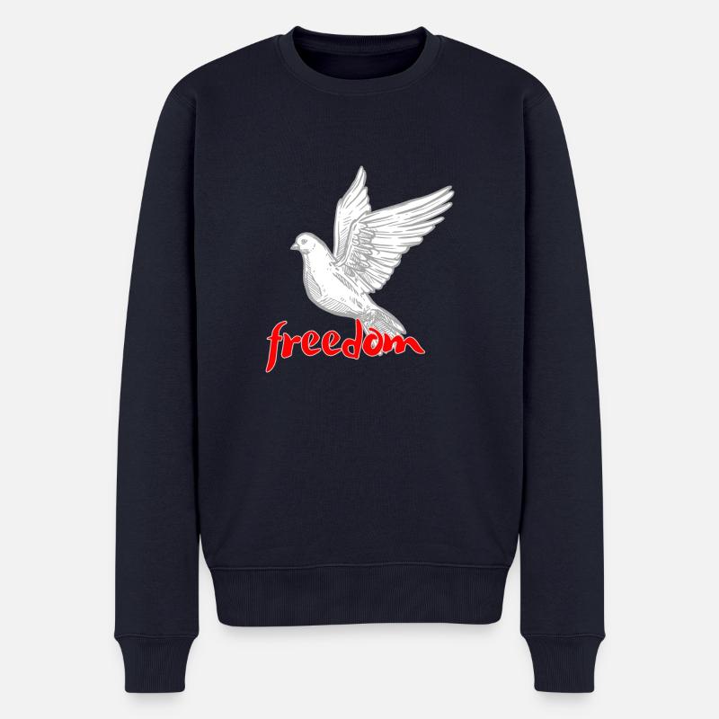 Liberté - paix dans le monde - Pull Premium bio Homme - bleu marine