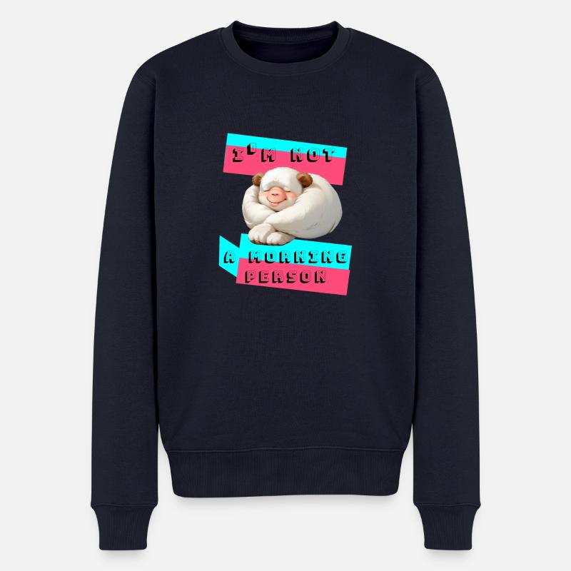 Ich bin nicht Morgen - Männer Premium Bio Pullover - Navy