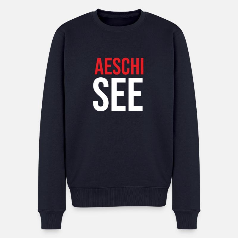 Aeschisee Souvenir - Männer Premium Bio Pullover - Navy