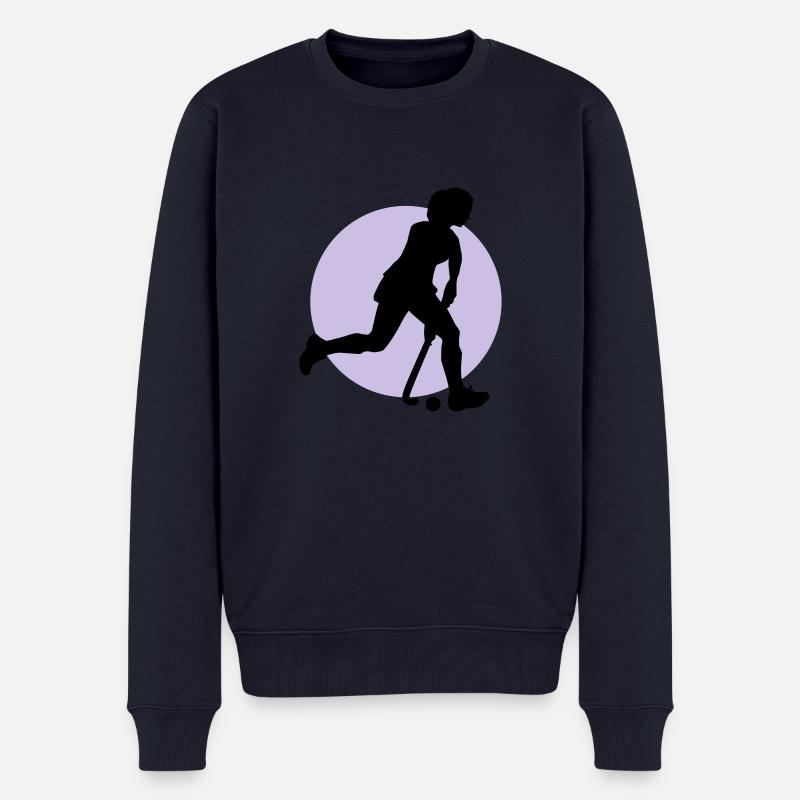 hockey_woman_b_2c - Männer Premium Bio Pullover - Navy