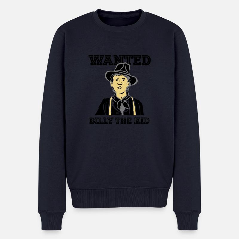 WANTED BILLY - Männer Premium Bio Pullover - Navy