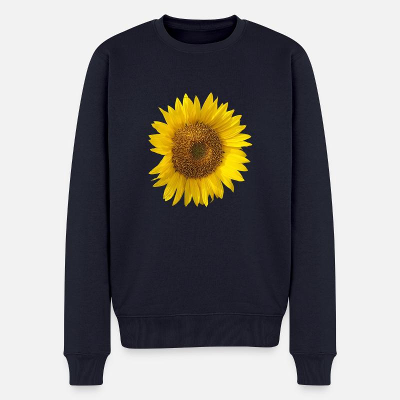Sonnenblume - Männer Premium Bio Pullover - Navy