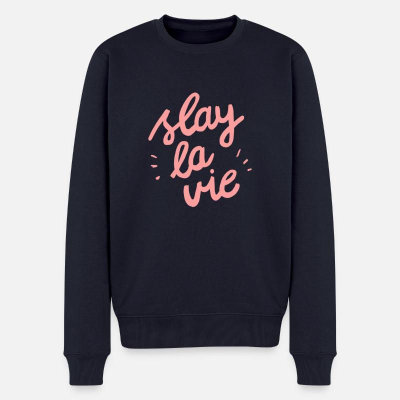 Slay la vie - Männer Premium Bio Pullover - Navy