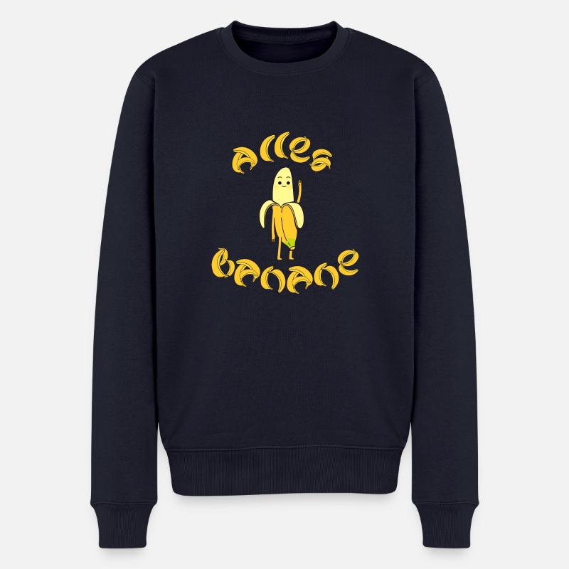 Alles Banane- fragt die Banane - Männer Premium Bio Pullover - Navy
