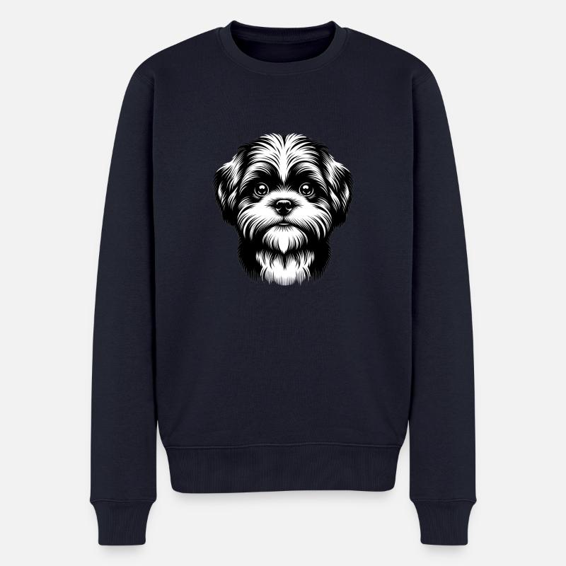 Süßer kleiner Hund - Männer Premium Bio Pullover - Navy