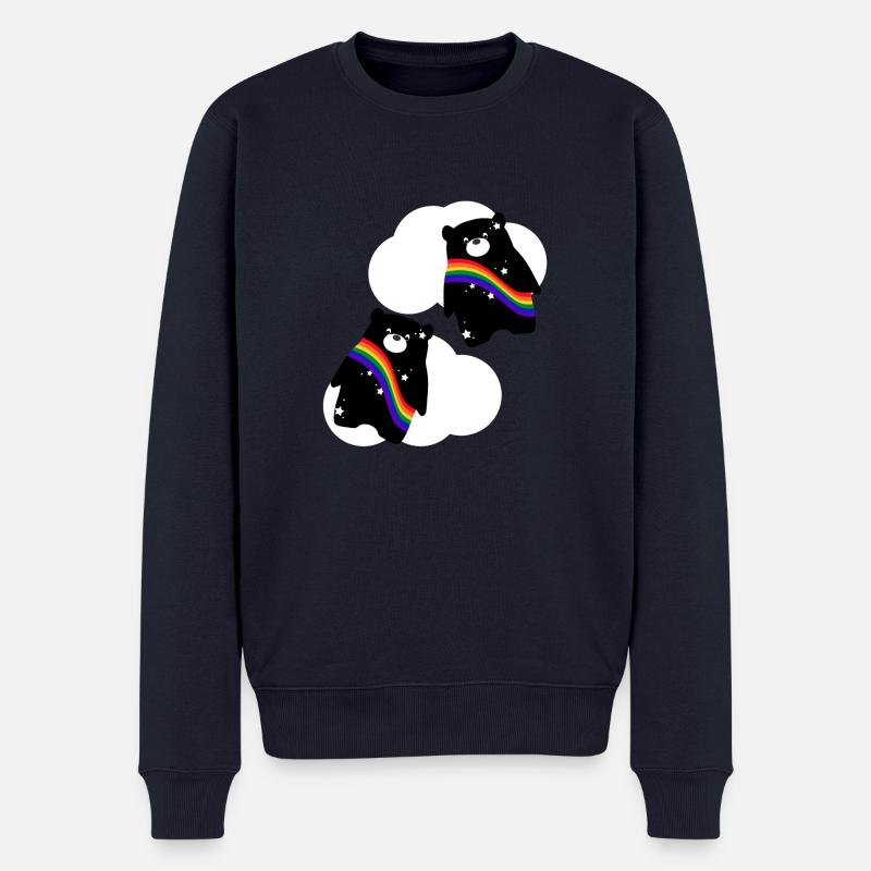 Regenbogen-Bär - Männer Premium Bio Pullover - Navy