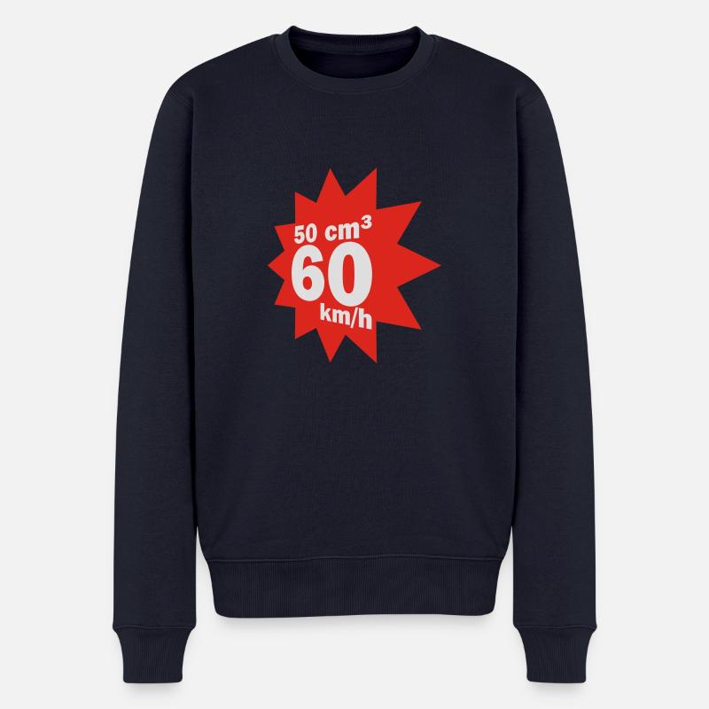 50 cc, 60 kmh - Pull Premium bio Homme - bleu marine
