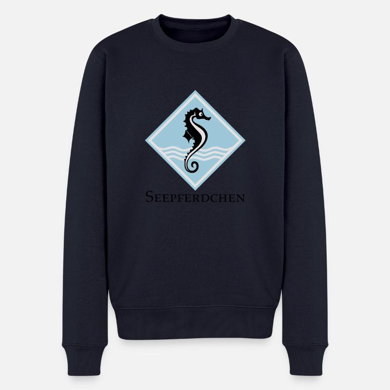 Seepferdchen - Männer Premium Bio Pullover - Navy