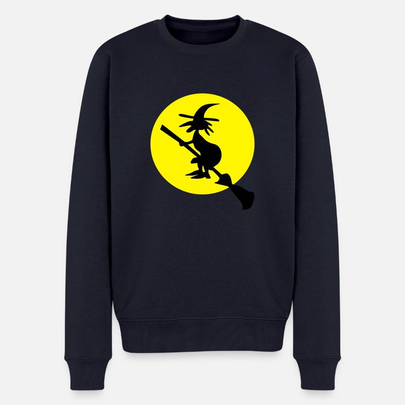 witch and full moon - Pull Premium bio Homme - bleu marine