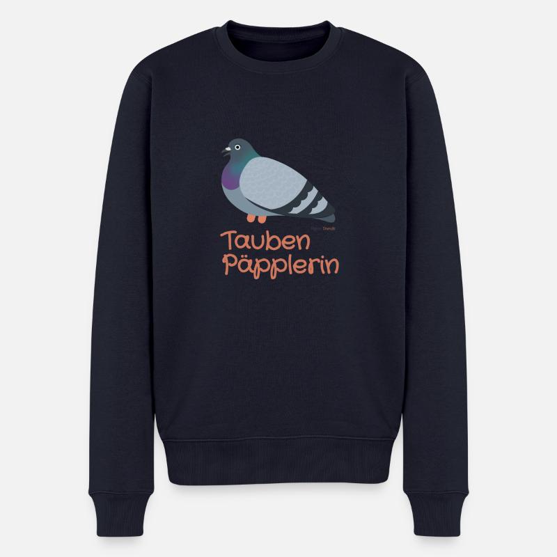 Taube päppeln - Pigeon Heros - Männer Premium Bio Pullover - Navy