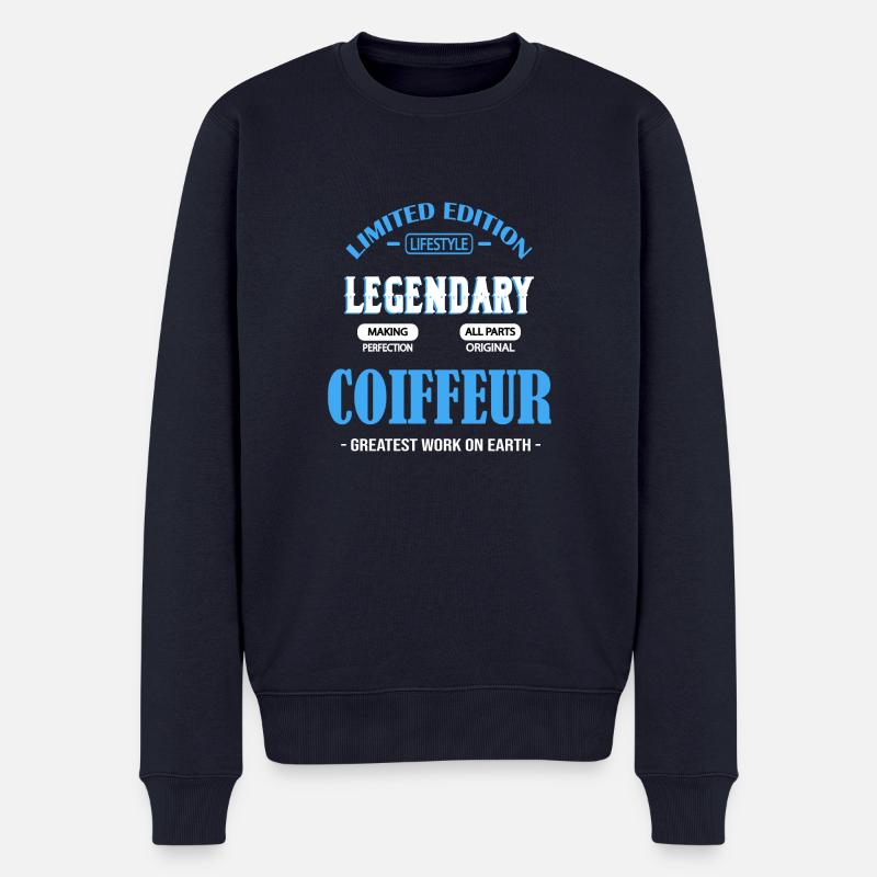 COIFFEUR - Männer Premium Bio Pullover - Navy
