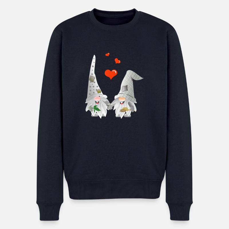 zwei graue Zwerge - Männer Premium Bio Pullover - Navy