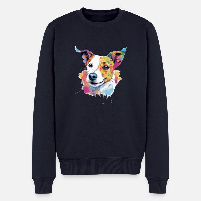Lupin Jack russel - Pull Premium bio Homme - bleu marine