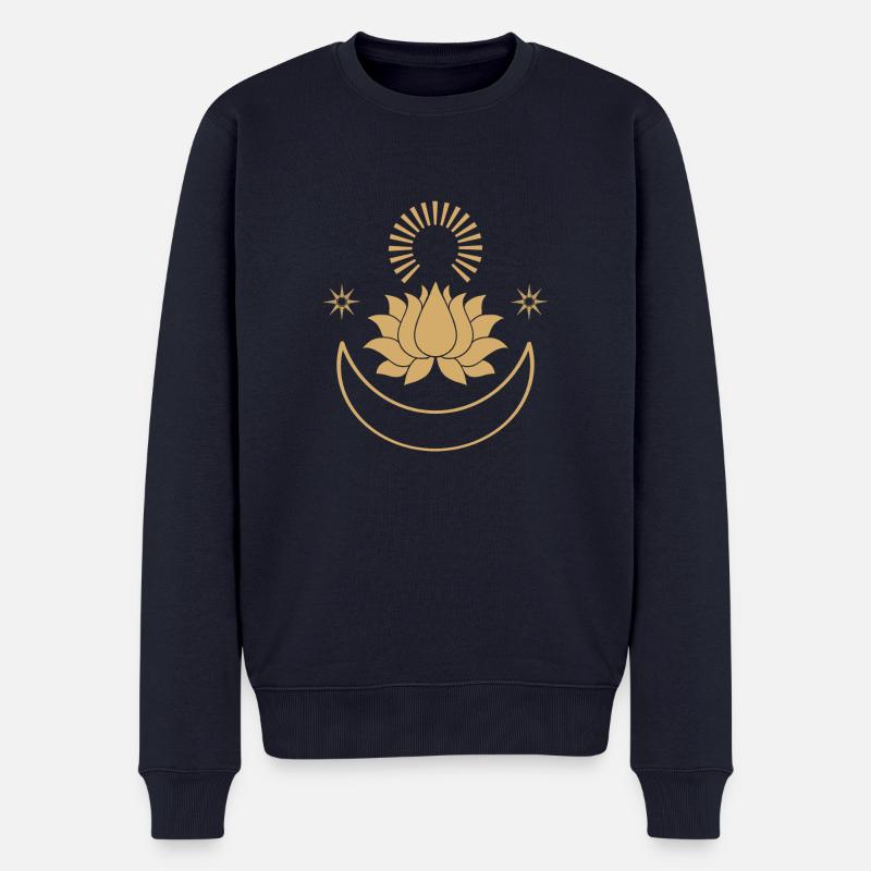 Sonne, Mond und Sterne - Männer Premium Bio Pullover - Navy
