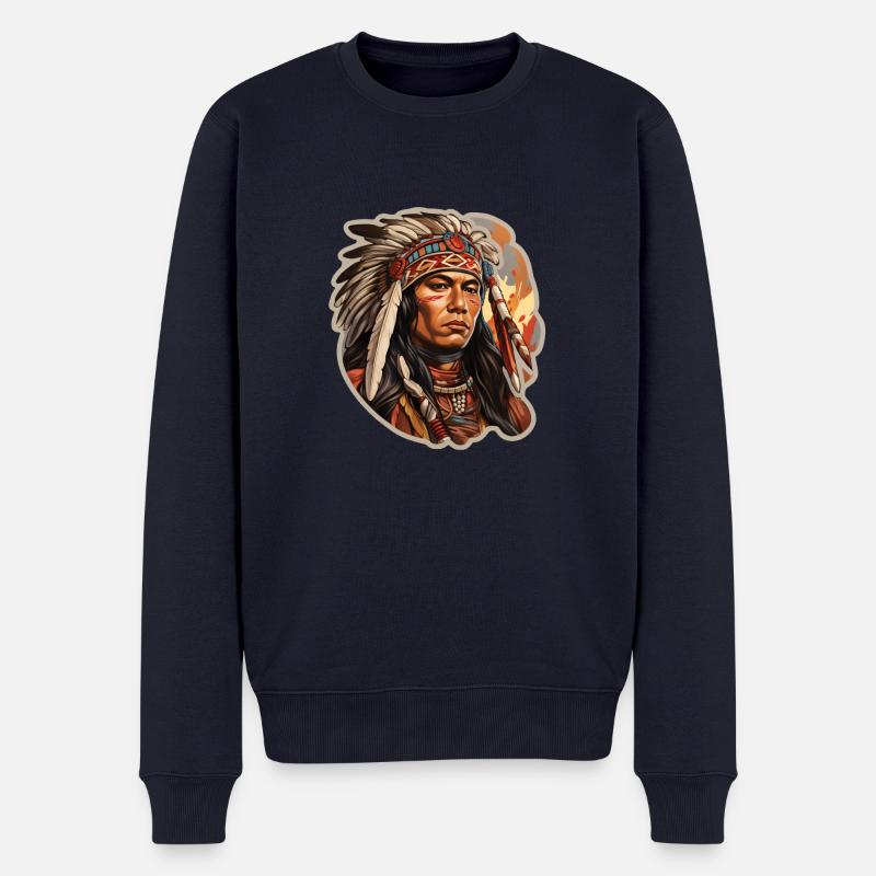 Amérindien - Pull Premium bio Homme - bleu marine