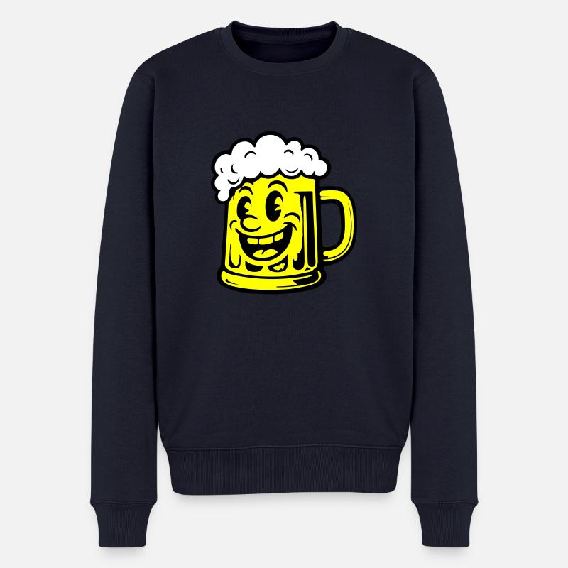 Bier Lustig Comic - Männer Premium Bio Pullover - Navy