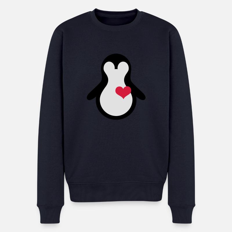 penguin with heart - Pull Premium bio Homme - bleu marine