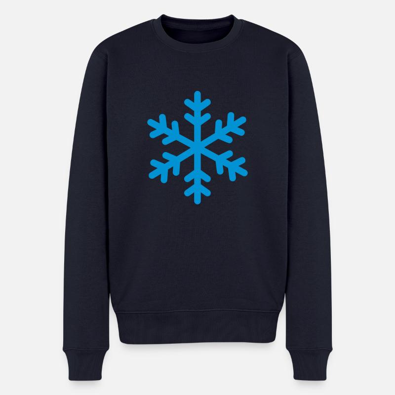 Schnee - Männer Premium Bio Pullover - Navy