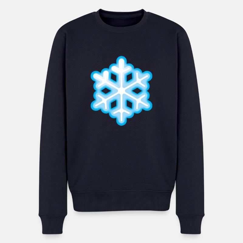 Smiley Snowflake - Männer Premium Bio Pullover - Navy