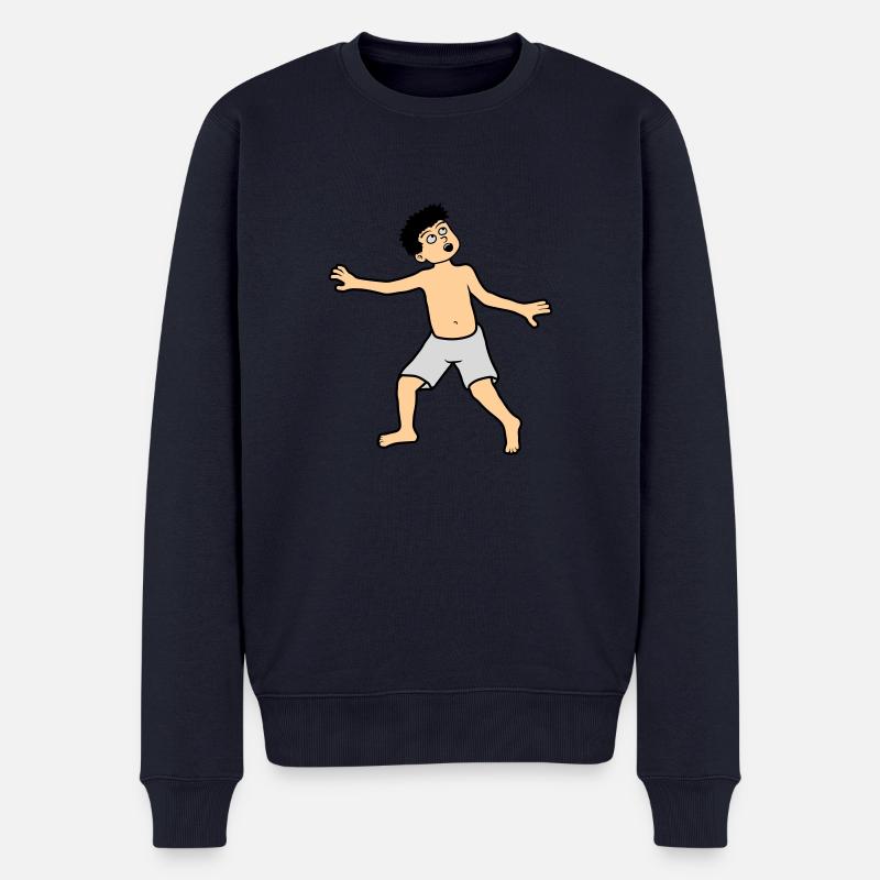 Le garçon a peur - Pull Premium bio Homme - bleu marine