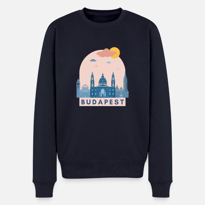 Ungarn Budapest Design Europa Europe Gift - Männer Premium Bio Pullover - Navy