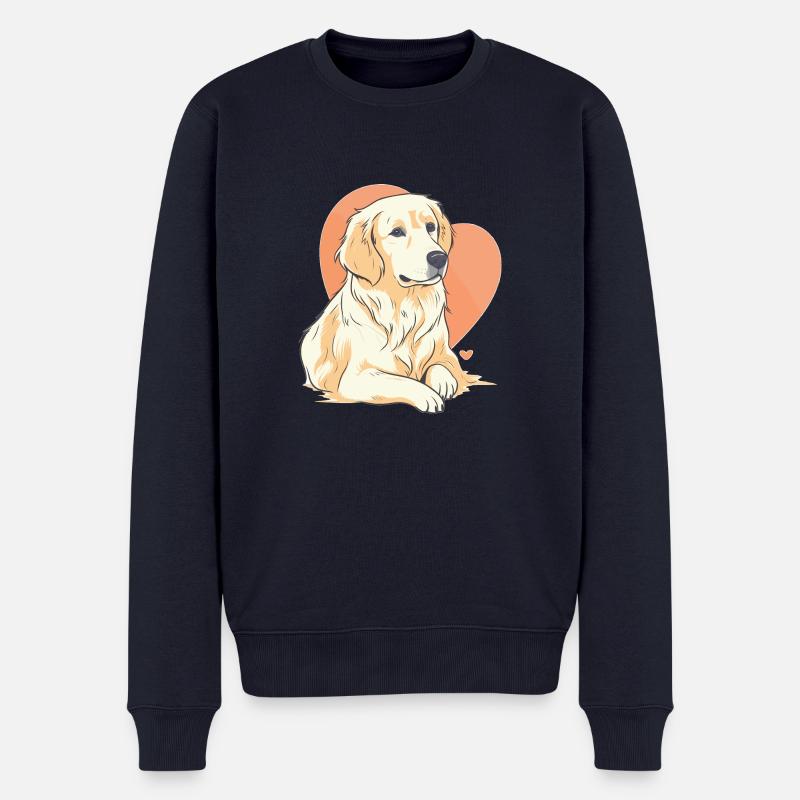 Golden Retriever - Männer Premium Bio Pullover - Navy
