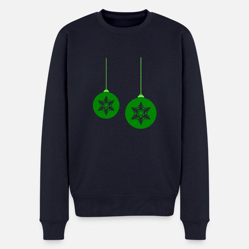 weihnachtskugel stern 2 - Männer Premium Bio Pullover - Navy